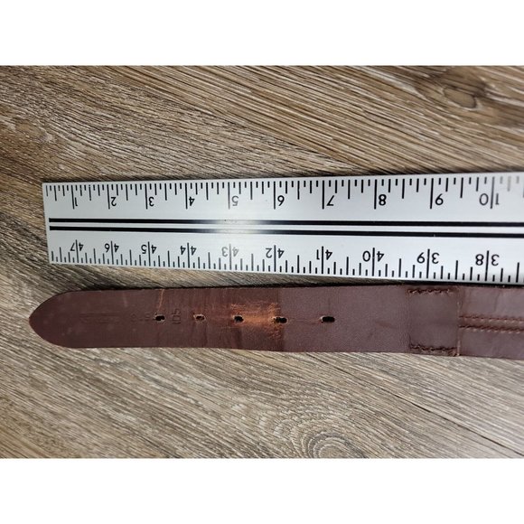 Maggio & Rossetto Black Leather Men's 42 Casual Belt Silver Buckle 1.5" Width - Picture 10 of 11